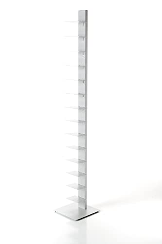 ZStyle BBB ITALIA Libreria SAPIENS a colonna verticale scaffale autoportante con ripiani (202 cm, Bianco)