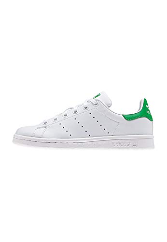 adidas Originals Adidas Stan Smith J M20605, Scarpe da Basket, Footwear White/Footwear White/Green, 36 2/3 EU