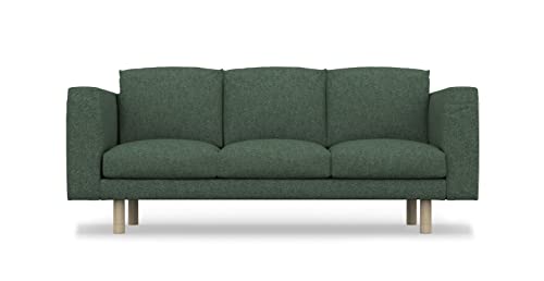 COMFORTLY Fodera per divano a 3 posti di ricambio, realizzata a mano, compatibile con divano NORSBORG – solo rivestimenti (resistente, verde)