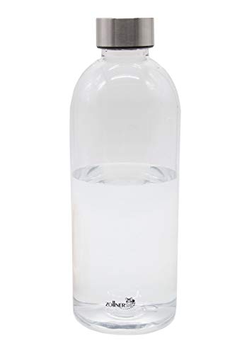 ZOLLNER24 bottiglia d’acqua in plastica ca. 1 L, trasparente, senza bisfenolo A