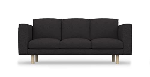 COMFORTLY Fodera per divano a 3 posti di ricambio, realizzata a mano, compatibile con divano NORSBORG – solo rivestimenti (corona – nero)