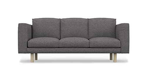 COMFORTLY Fodera per divano a 3 posti di ricambio, realizzata a mano, compatibile con divano NORSBORG (corona - grigio scuro)