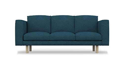 COMFORTLY Fodera per divano a 3 posti di ricambio, realizzata a mano, compatibile con divano NORSBORG – solo rivestimenti (resistente, blu)