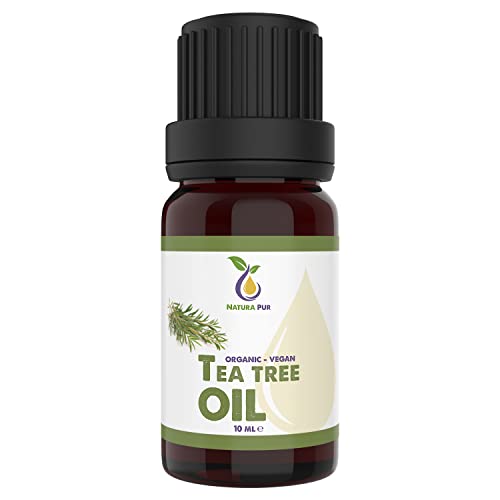 Tea Tree Oil BIO 10ml - Olio Tea Tree puro anti acne, brufoli e punti neri, Olio Essenziale di Albero del Tè per aromaterapia diffusore massaggio