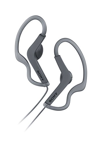 Sony Mdr-As210Ap - Cuffie In-Ear Sportive con Microfono, Archetti Ad Anello Regolabili, Resistenti a Umidità E Spruzzi, Nero