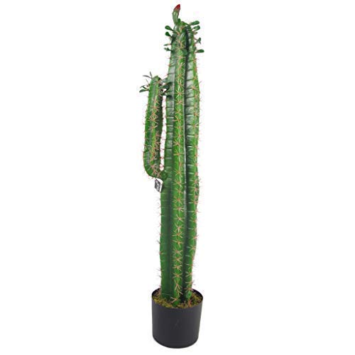 Leaf Design UK - Cactus artificiale in vaso nero, 110 cm
