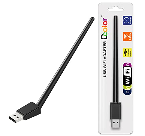 Dcolor WiFi USB - MT7601 Dual Band 2.4GHz Antenna WiFi, USB2.0 WiFi Dongle Stick per Decoder DVB e TV Box, USB WiFi per PC Windows 2000/XP/Vista/7/10