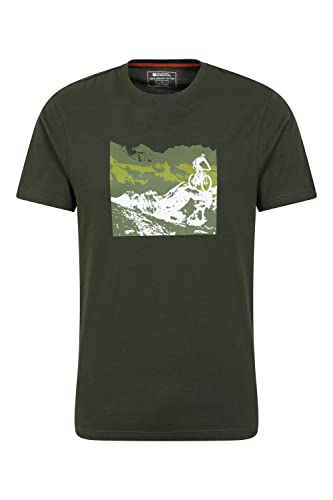 Mountain Warehouse Bike, t-Shirt in Tessuto Biologico da Uomo Verde Scuro S