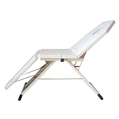 Futchoy Tavolo da massaggio pieghevole a 3 sezioni pieghevole lettino massaggiante portatile letto di bellezza SPA Salon letto cosmetico per salone spa bellezza (bianco)
