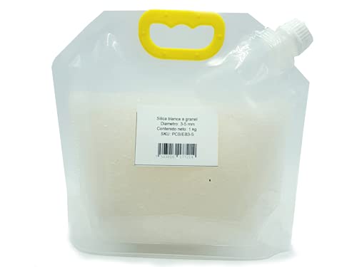 DeseCamen - Silica Gel bianco da 1 kg (3-5 mm) - Assorbimento dell'umidità - DMF e Cobalt free (1000 gr) - non tossico