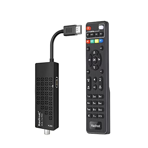 Decoder Digitale Terrestre 2022/2023,DVB T2 HDMI Stick, Dolby Audio HD 1080P H265 HEVC Master 10bit, Smart TV Supporto USB WiFi/Multimedia/PVR，Con 2in1 Telecomando