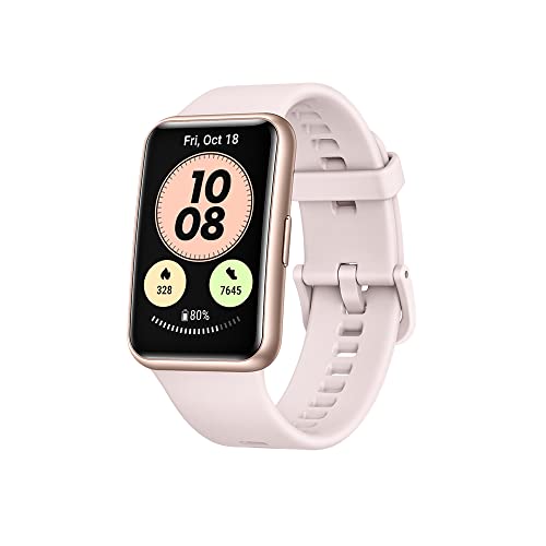 HUAWEI WATCH FIT new Smartwatch, display AMOLED da 1,64', 97 modalità di allenamento, monitoraggio della frequenza cardiaca 24/7, batteria fino a 10 giorni, Sakura Pink