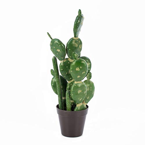 artplants.de Composizione Artificiale di fico d´India e Cactus Messicano in vasetto, 55cm - Pianta grassa in Vaso/Pianta Artificiale