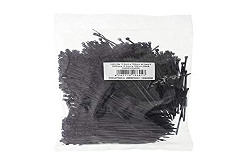 InLine Fascette per cablaggio, 100x2,5mm, colore nero. Confezione da 1000 pezzi (Bulk)