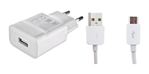 Caricabatterie da 2 Ampere per Huawei – Cavo di ricarica – 100 – 240 Volt – Bianco – per telefoni cellulari Huawei con porta di ricarica micro USB