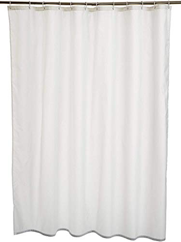 Amazon Basics - Tenda da doccia in poliestere, 180 x 180 cm, colore: bianco