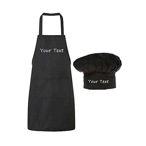 Grembiule personalizzato Cappello da cuoco Set con nome personalizzato Berretto regolabile per cucina Uomo Donna Cucina Madre Mamma Regalo Pittura da forno
