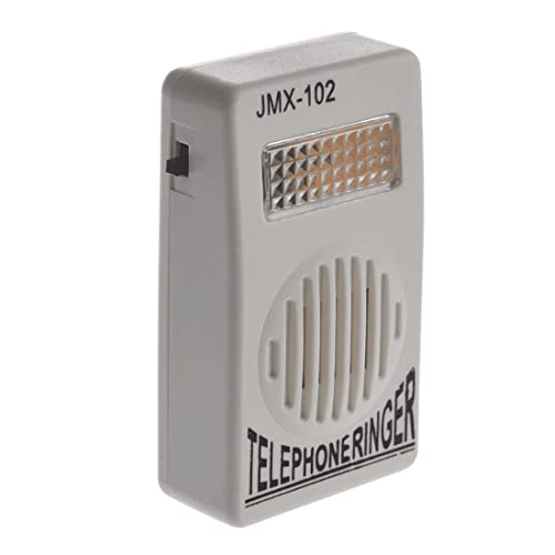 Cablepelado - Campanello con luce flash luminoso per telefono fisso, amplificatore del suono del telefono con flash, luce lampeggiante, controllo del volume, 95 dB, RJ11, bianco