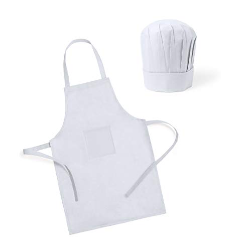 Subito disponibile Grembiule da Cucina con Cappello Cuoco Chef in TNT per Bambini Bambino b