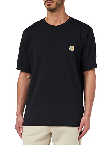 Carhartt Pocket T-shirt K87 a manica corta, Relaxed Fit, T-shirt Uomo, Nero, M
