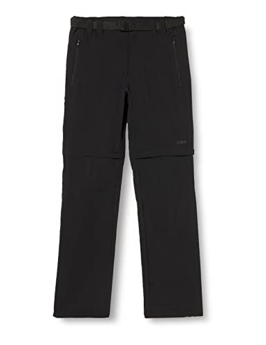 CMP - Pantaloni zip off elasticizzati da uomo, Nero, 48