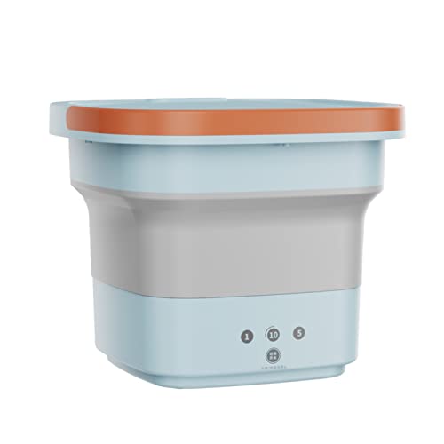 CEIEVER - Mini lavatrice pieghevole da 220 V, con centrifuga per biancheria, mini lavatrice con cestello di scarico, per biancheria intima, calze, vestiti per bambini (blu)