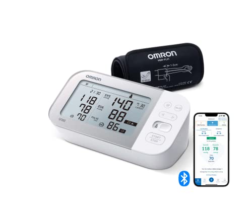 OMRON X7 Smart Misuratore di Pressione Arteriosa da Braccio - Apparecchio per Misurare la Pressione con Rilevazione di Fibrillazione Atriale AFib, Connessione Bluetooth, compatibile con Smartphone