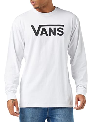 Vans Classic LS T-Shirt, Bianco-Nero, L Uomo