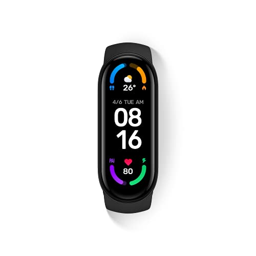 Xiaomi Mi Smart Band 6 NFC, Orologio Smart, Funzione Pagamento Contactless, Controllo Vocale con Alexa, Schermo AMOLED 1.56'', Resistente all'Acqua, Cinturino Antibatterico, Versione Italiana