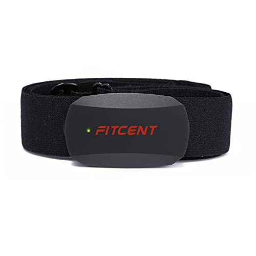 Fitcent Cardiofrequenzimetro con Fascia Toracica, Bluetooth & Ant+ Fascia Cardio Compatibile con App Sportive e Computer da Bici, IP67 Impermeabile Sensore di Frequenza Cardiaca