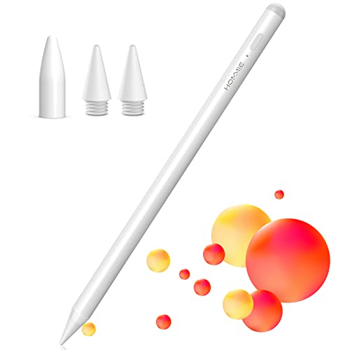 Hommie Penna Touch per iPad 2018-2022,Penna Stilo per Rifiuto del Palmo,Penna per iPad con 2 Punte,Compatibile iPad 6/7/8/9a Generazione/Pro 11/12.9/Air 3-5/Mini 5/6,Penna Touch ad Alta Precisione