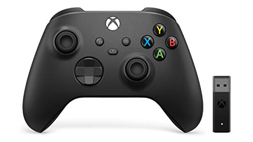 Xbox Microsoft Controller Wireless Per Xbox e Adattatore Wireless Per Windows 10, Nero Carbone, 17.8 x 7.2 x 17.7 cm
