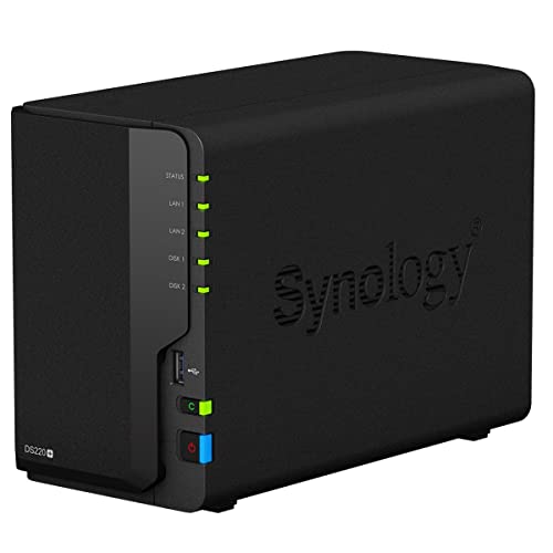 Synology Server DS220+ a 2 bay da 6 TB con 2 dischi rigidi da 3 TB.