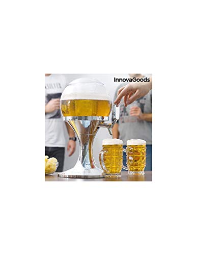 InnovaGoods Palla Dispenser di Birra refrigerante, Acrilico, Argento, 24x24x42 cm