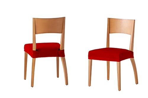 Martina Home Tunez - Coprisedia per sedia, tessuto, sedia sedile, rosso, 24 x 30 x 6 cm, 2 unità