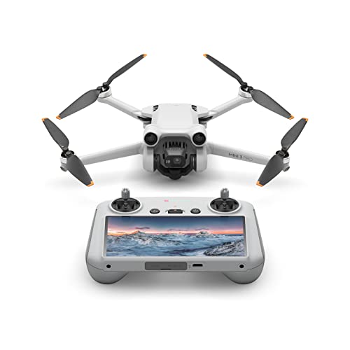 Dji Mini 3 Pro con DJI Smart Control - Drone con telecamera pieghevole e leggero con video 4K/60 Fps, foto da 48 MP, 34 minuti di volo, rilevamento ostacoli a tre vie, grigio