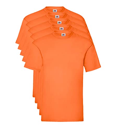 Fruit of the Loom Valueweight 5 Pack T-Shirt, Arancione (Orange 44), Large (Pacco da 5) Uomo