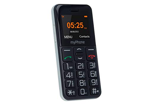 MP myPhone Halo Easy, cellulare, telefono anziani, telefono chiave, Pulsante SOS, schermo a colori, grande schermo da 1,77”, chiavi grandi, batteria 1000 mAh, bluetooth, torcia elettrica, nero