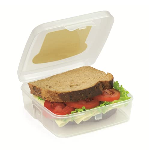 Snips Porta Sandwich-Contenitore Quadrato Trasparente, 14.5 cm