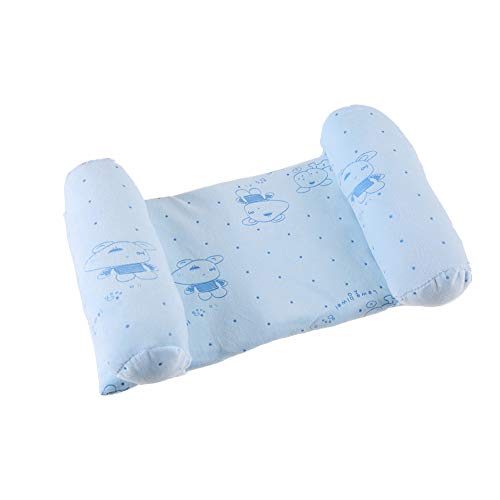 Cuscini per neonati per dormire Cuscino per neonati in cotone antirotolamento per prevenire il cuscino a testa piatta per neonati(blu)