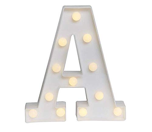 Yuna Lettere Luminose LED Lettere Decorative a LED Lettere dell'alfabeto Bianco (A)