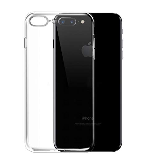 NEW'C Cover Compatibile con iPhone 7 Plus e iPhone 8 Plus, Custodia Gel Trasparente Morbida Silicone Sottile TPU [Ultra Leggera e Chiaro]