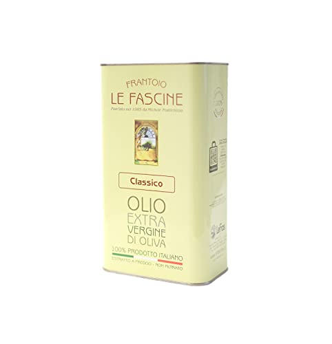Le Fascine 'Classico' - Olio Extravergine di Oliva 100% Italiano Estratto a Freddo Prodotto da Monocultivar Provenzale (Latta da 3 Litri)