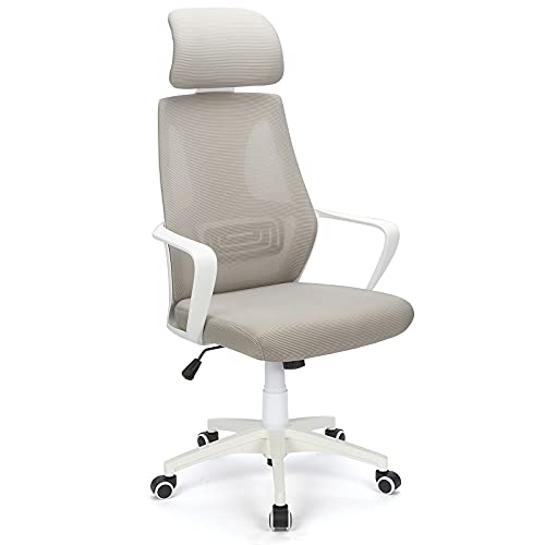 BlueOcean Mobili ergonomici e traspiranti in rete girevoli, sedia da scrivania con schienale alto, sedia da ufficio, poggiatesta regolabile per casa e ufficio