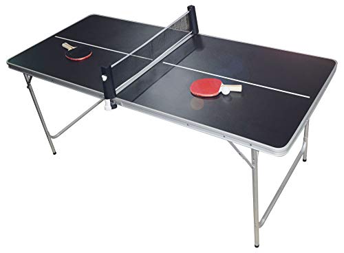 PingPong-Classics Tavolo da ping pong pieghevole HBT: 180 x 80 x 76 cm, portatile con rete, 2 racchette, porta palla e 6 palline
