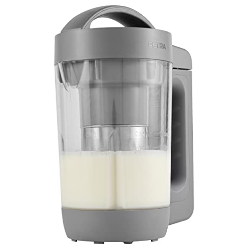 Petra PT5258WELVDEEU10 Produttore di latte vegano, bevande senza lattosio ricche di nutrienti, macchina per latte trasparente da 1,6 litri, senza BPA, avena fatta in casa, soia e latte di mandorla