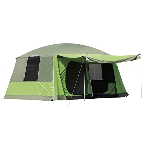 Outsunny Tenda da Campeggio con Veranda 8 Persone 405 × 305 × 225cm