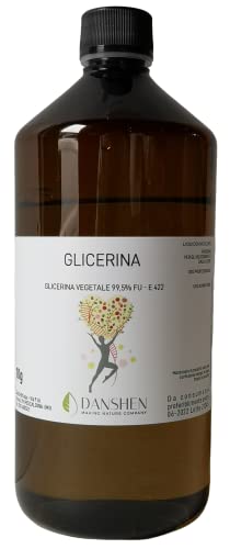 GLICERINA VEGETALE (Glicerolo) liquida 1kg | Bottiglia in PET da 1kg | Uso Professionale e Alimentare | Assunzione Orale | Cosmesi Handmade