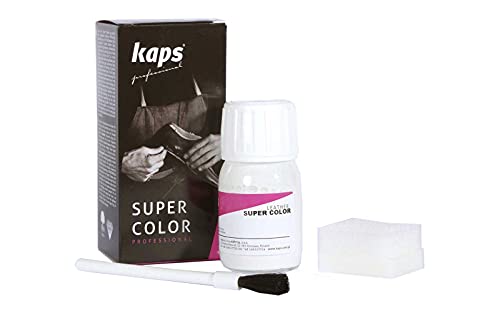 Tinta per Scarpe e Borse in Pelle o Tessuto Con Spugna Applicatore e Pennello, Super Color della Kaps, 70 Colori (101 - Bianca)