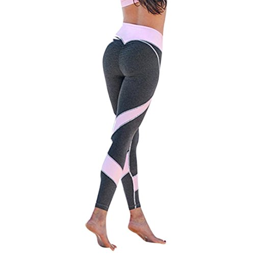 Homebaby A forma di Cuore Leggings Sportivi Donna - Maglia Eleganti Leggings Sport Opaco Yoga Fitness Spandex Palestra Pantaloni Leggins Push Up - Pantaloni Tuta Donna (S, Grigio)